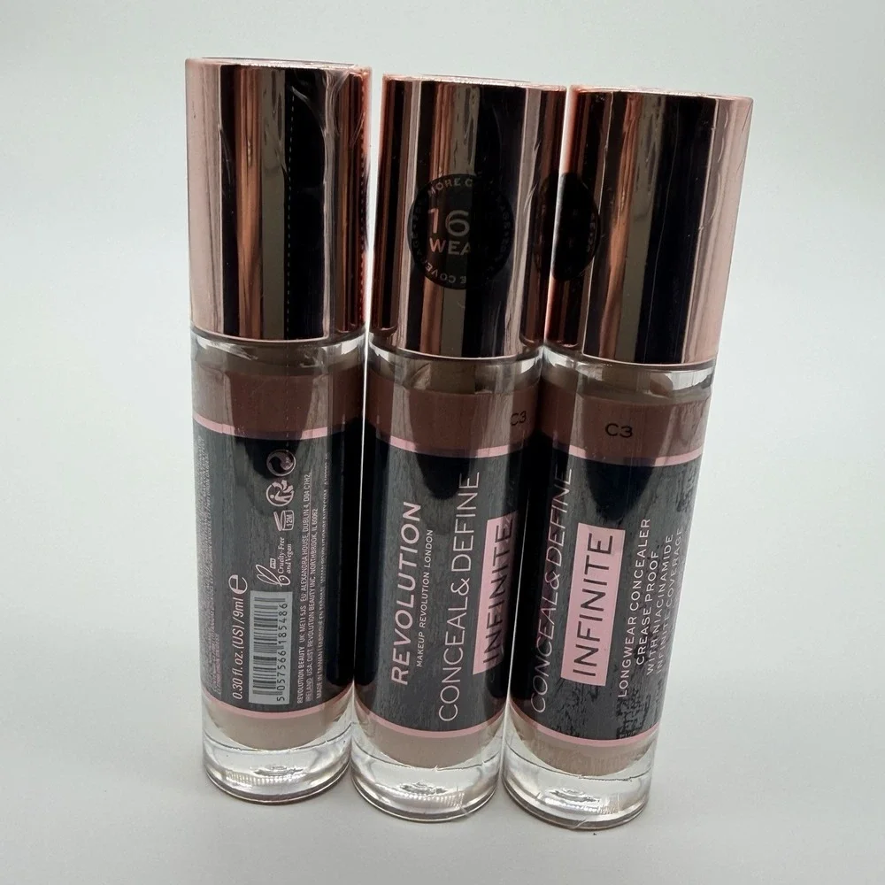Makeup Revolution Conceal and Define Concealer #C3 3 Pack